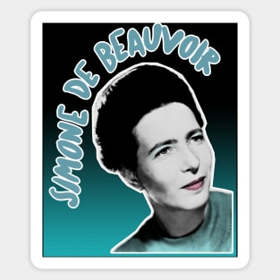 Simone de Beauvoir - Original Stylized Retro Graphic Design Sticker